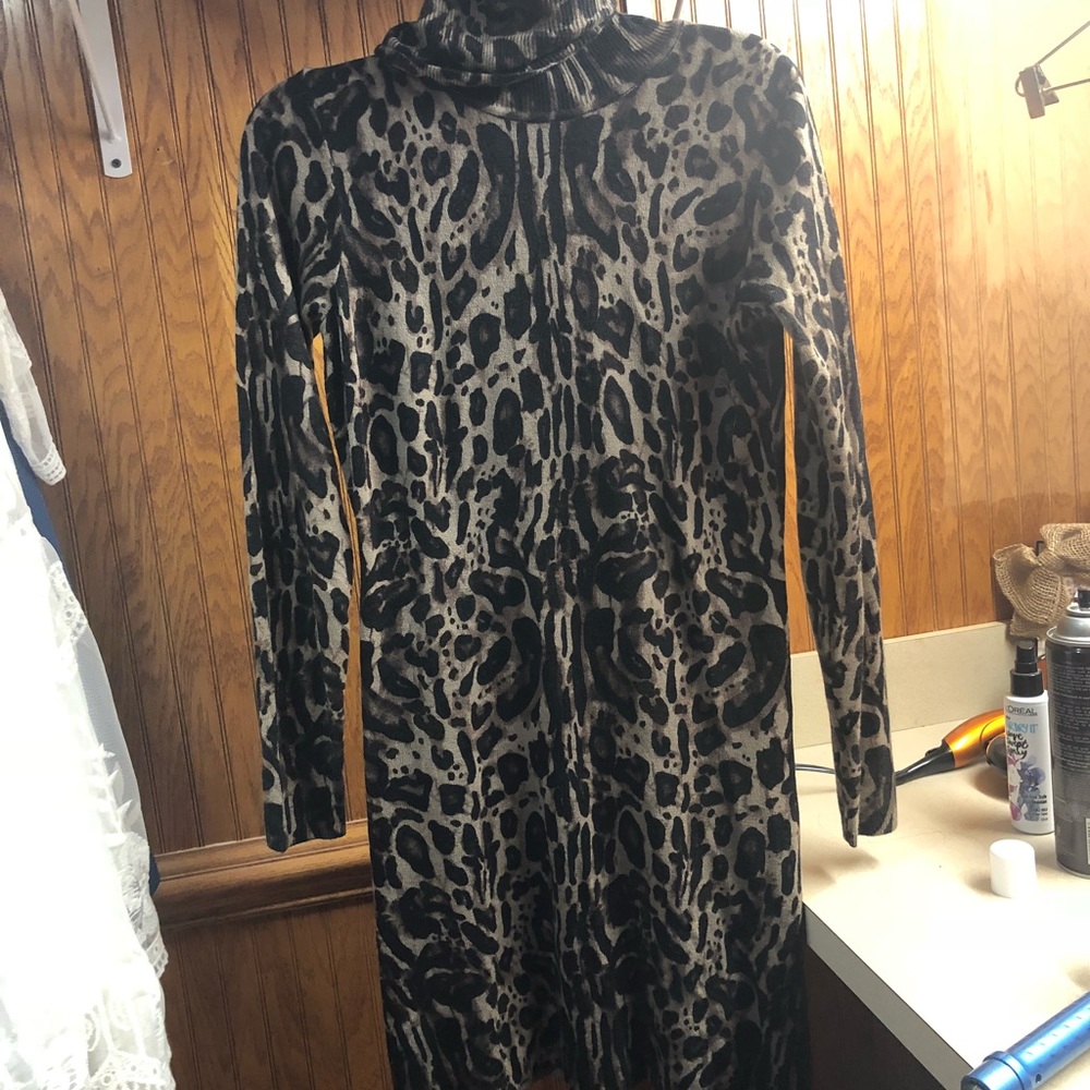 Leopard Turtle Neck Dress